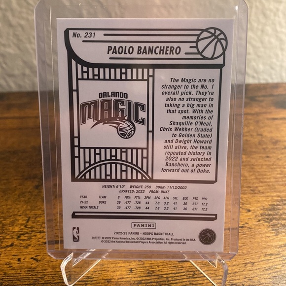 Paolo Banchero Rookie Card Orlando Magic - Picture 2 of 2